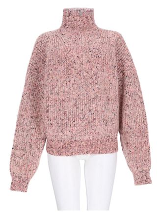 Isabel Marant Knitted Sweater with High Neckline and Puffed Sleeves