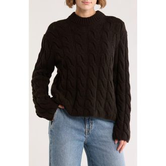 Theory Wool Blend Cable Knit Pullover Sweater in Mink at Nordstrom Rack, Size Medium