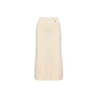 Moncler Moncler Wool & Cashmere Blend Midi Skirt, Women, White, Size: Xs