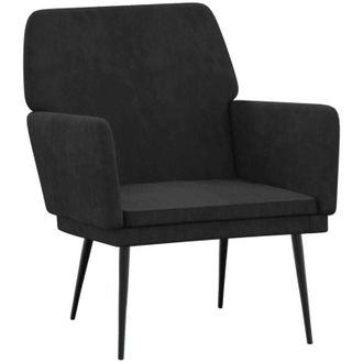vidaXL Poltrona Nera 62x79x79 cm Velluto vidaXL