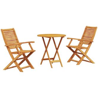 vidaXL Conjunto De Bistro Plegable 3 Pcs Marr&oacute;n Vidaxl