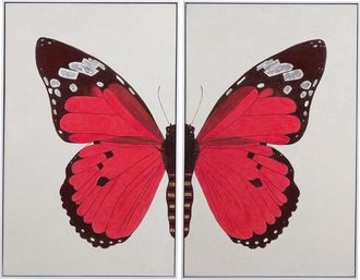 Bassett Mirror Company Set Of 2 Butterfly Framed Canvas