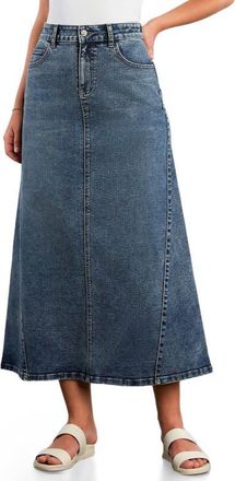 Wash Lab Denim Denim Maxi Skirt in Dirty Blue at Nordstrom, Size 30