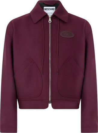 Moschino Cropped Zip Jacket - Heren - Zomerjassen - Rood - L - Wol - Jassen
