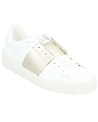 Valentino Womens Calfskin Leather Open Sneaker, Never Worn (Authentic Pre- Loved)