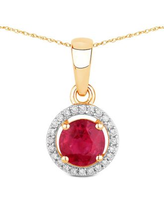 Diana M. Jewels 14K 0.62 Ct. Tw. Diamond & Ruby Pendant