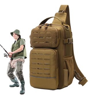 Generic Fishing Sling Pack | with Water Bottle Holder Tackle Storage - Fishing Sling Tackle Bag,for Men Travel Camping Hiking Outdoor Gym Sports Adventure
