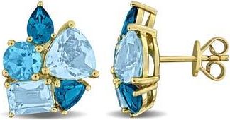 Delmar Sky Blue Topaz & London Blue Topaz Stud Earrings at Nordstrom Rack