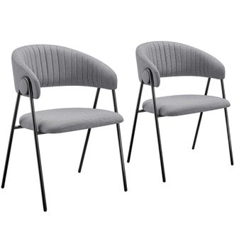 TecTake Dining Chair Bedano Set Of 2 - Grey | Size: 2 Pack