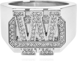 Off-white Ring met Strass Pijlen - Heren - Ringen - Grijs - 60 MM - Accessoires