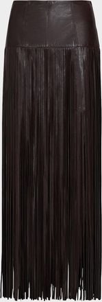 TWP Tangled Up Fringe Leather Skirt