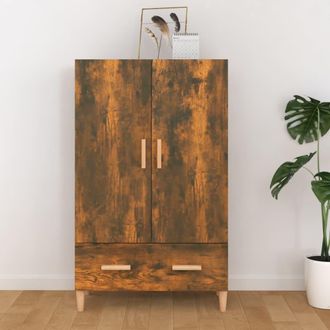 vidaXL Vidaxl - Aparador Madera Contrachapada Roble Ahumado 70x31x115 Cm