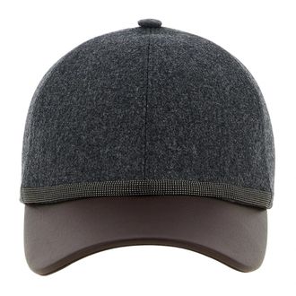 Brunello Cucinelli Baseball Cap - Dames - Petten - Grijs - M - Wol - Accessoires