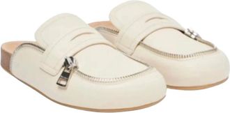 J.W.Anderson Witte Biker Loafer Mules - Dames - Slip ons - Wit - 38 EU - Leer - Schoenen