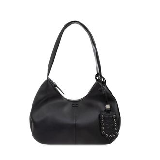 Ganni Tassen, Dames, Zwart, ONE Size, Leer, Medium Bou Hobo Bag