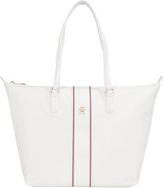 Tommy Hilfiger Poppy Large Tote Bag with Zipper, Ecru, One Size