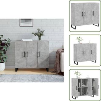 vidaXL The Living Store Credenza Grigio Cemento 90x34x80 cm in Legno Multistrato - Credenza moderna