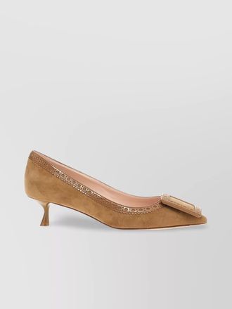 Roger Vivier viv pumps city buckle kitten perforated suede