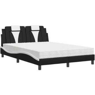 vidaXL Vidaxl - Cama Con Colch&oacute;n Cuero Sint&eacute;tico Negro Y Blanco 140x200 Cm