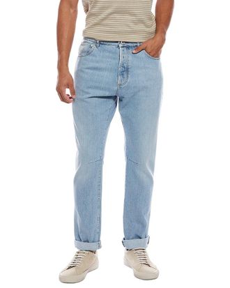 Brunello Cucinelli Leisure Fit Light Wash Cuffed Jean