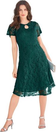 Roaman's Keyhole Lace Dress in Emerald Green at Nordstrom, Size 32