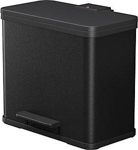 Hailo 0633-200, &Ouml;ko Trio Plus L, Cubo De Basura Con Recipientes Y Pedal Para Abrir, 3 X 9 Litros, Metal, Negro, 47 X 35 X 44 Cm