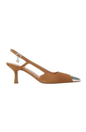 Maje Metallic-toe suede pumps in Camel at Nordstrom, Size 40
