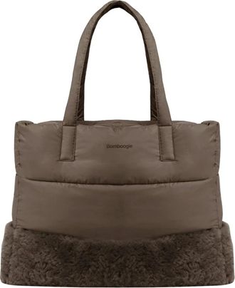 Bomboogie Borsa Tote Trapuntata Bimateriale - - Bags - Uomo - Marrone - ONE SIZE