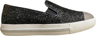 Miu Miu Black Glitter Slip-On Sneakers Size 35