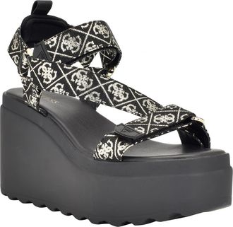 Guess Ocilia Platform Sandal in Black at Nordstrom Rack, Size 7.5