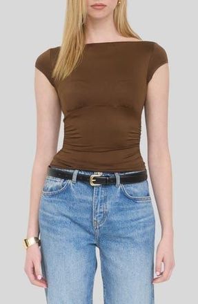 Blu Pepper Boat Neck Top in Brown at Nordstrom Rack, Size Medium