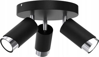 OEM Gratis. L&aacute;mpara De Techo Led, Orientable, 3x Gu10 Ewilight Bevel Negro