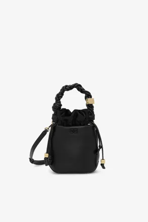 Ganni Black Mini Bou Bucket Bag