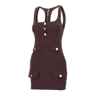 Elisabetta Franchi Kleedjes Brown - Dames - Korte kleedjes - Bruin - M - Katoen - Kleedjes