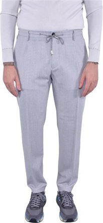 Eleventy Wollen Jogger - Heren - Straight fit broeken - Grijs - W34 - Wol - Broeken