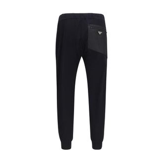 Prada Mens Black Nylon Athletic Pants