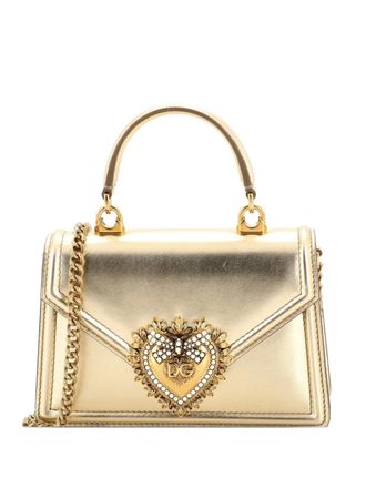 Dolce & Gabbana Borsa a tracolla Devotion piccola in pelle - Oro