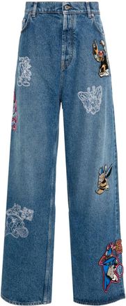 Off-white Character Diag straight-leg jeans - men - Cotton/Cotton/Polyester - 33 - Blue