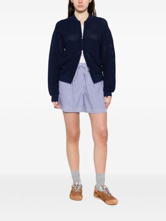 Parosh Striped Cotton Shorts - Blue