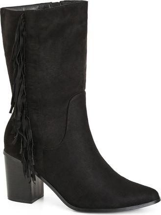 City Chic Womens Mid Boots - Makenna, Black, 11 UK Wide