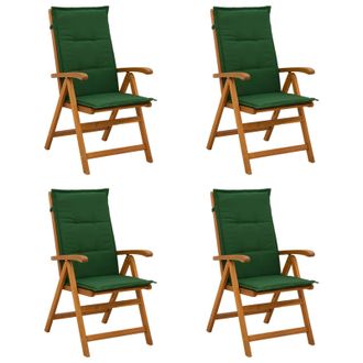 vidaXL Vidaxl Sedie Da Giardino Reclinabili 4 Pz Naturale