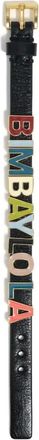 Bimba & Lola logo-plaque buckled bracelet - women - Calf Leather/Zinc Alloy/Iron - One Size - Black