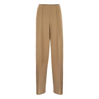 Max Mara Dames, Broeken, Beige, Maat: S Viscose