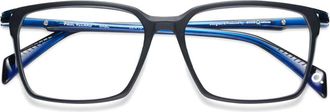 Etnia Barcelona Paul Ricard Rectangular Frame Sunglasses with Blue Inner Arms