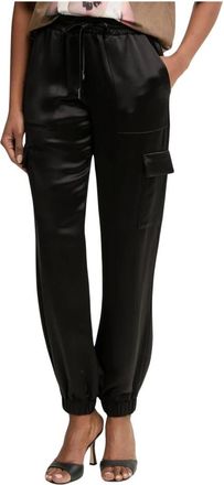Guess Broeken, Dames, Zwart, M, Polyester, Nieuwe Marzia Cargo Joggers