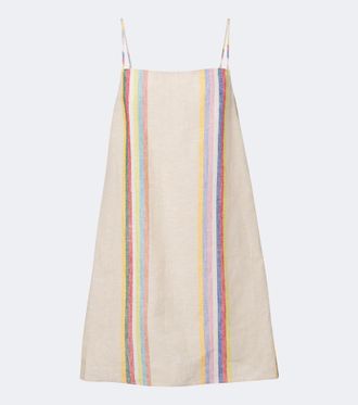 Staud Laura striped linen minidress