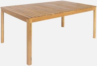 Sweeek Sweeek - Mesa De Jard&iacute;n De Acacia Con Esquinas Redondeadas, 8 Plazas, Senora 160cm, Natural, 160x90x75 Cm