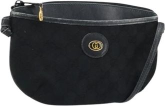 Gucci Pre-owned Vintage Canvas Crossbody Tas - Dames - Vintage Schoudertas - Zwart - ONE Size - Vintage