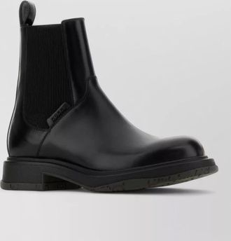 Gucci leather ankle boots block heel pull tab