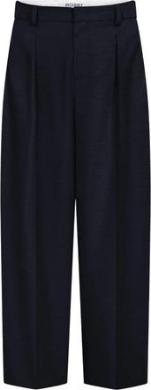 Rossi Wijde broek met plooien - Dames - Wijde Broeken - Zwart - XS - Broeken